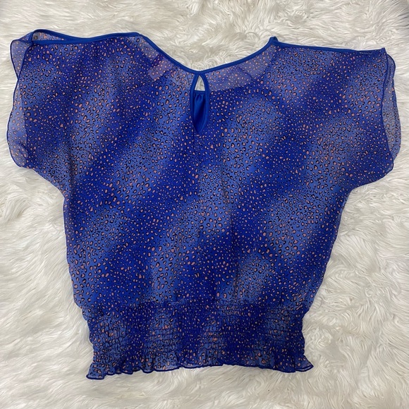 Panhandle Slim | Vintage Cold Shoulder Cutout Animal Print Blouse - Picture 6 of 12